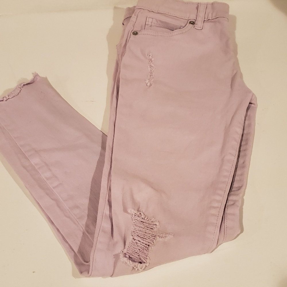 Distressed girls jeans